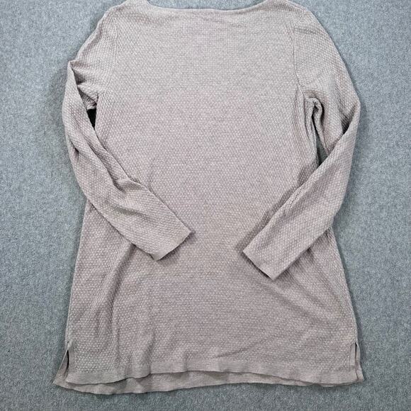 J. Jill Waffle Knit Tunic Sweater Tan Long Sleeve Women's Small Pullover Top - Picture 9 of 9